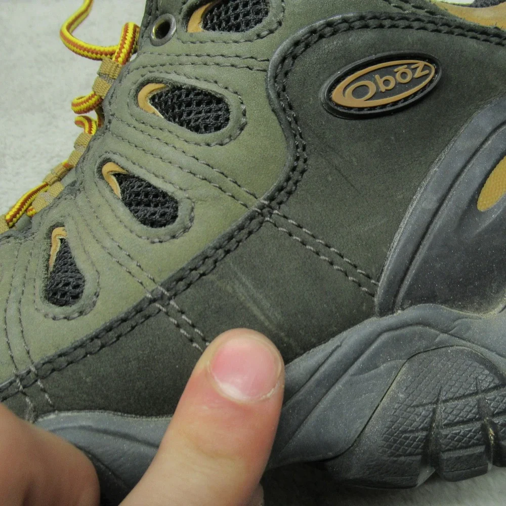 Oboz Men 11.5 Hiking Shoes Green Brown Low Top Walking Athletic Winter Gear‎